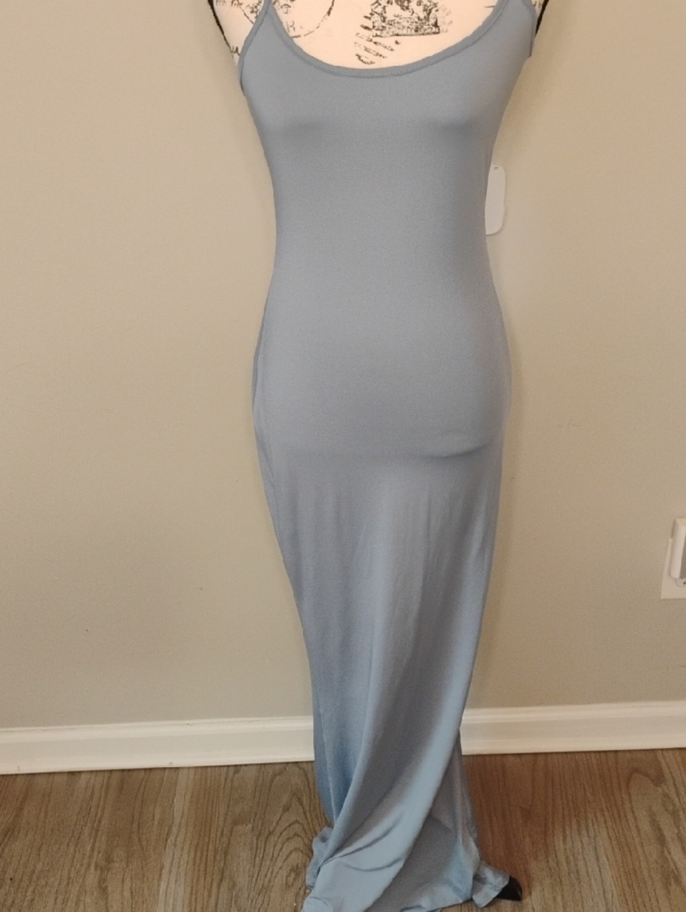 Sleeveless Maxi Slip Dress in Light Blue
